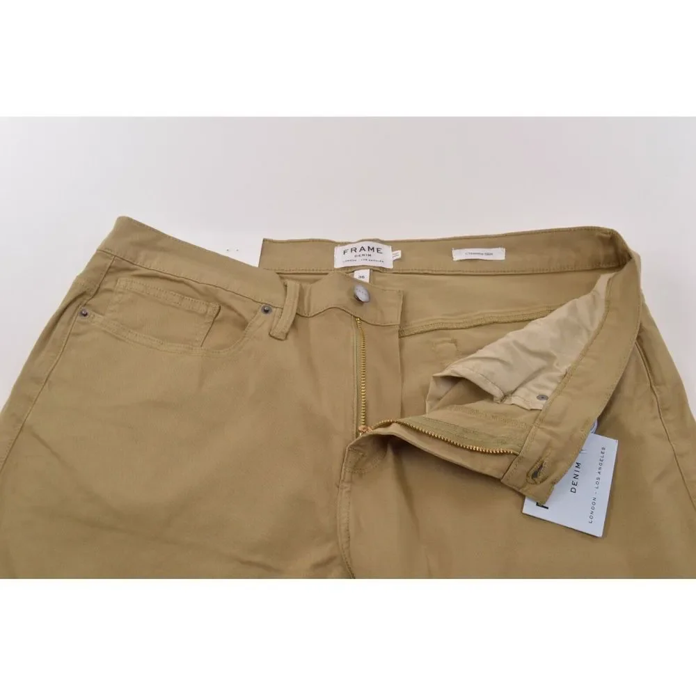 Frame Denim NWT Casual Pants Size 36 In Solid Tan Cotton Blend L'Homme Slim - Picture 4 of 10